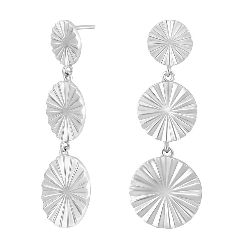 ACTOR52 ørestikker i rhodineret 925 sterlingsølv med tre cirkler fra Nordahl Jewellery.